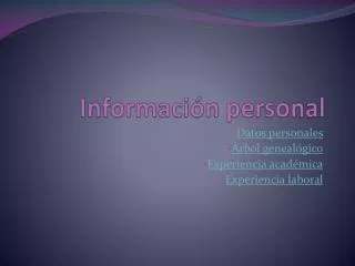 informaci n personal