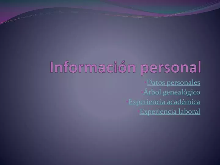 informaci n personal