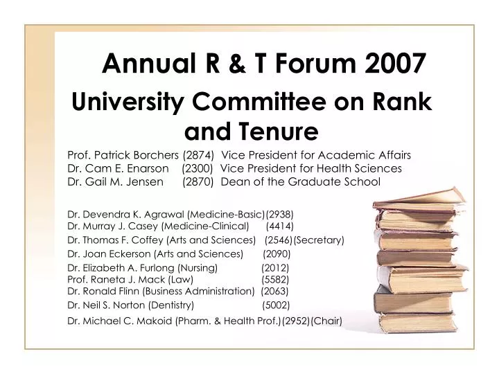 annual r t forum 2007