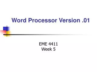 Word Processor Version .01