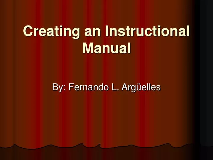 creating an instructional manual