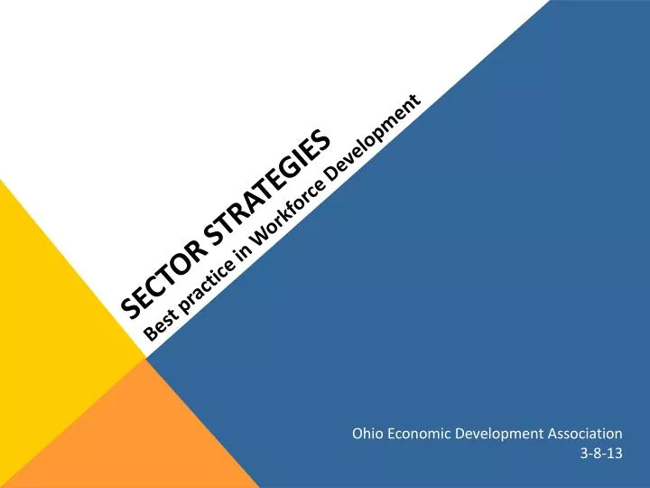 sector strategies best practice in workforce development