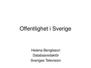 offentlighet i sverige