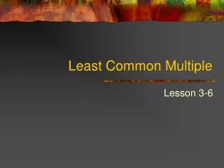 Least Common Multiple