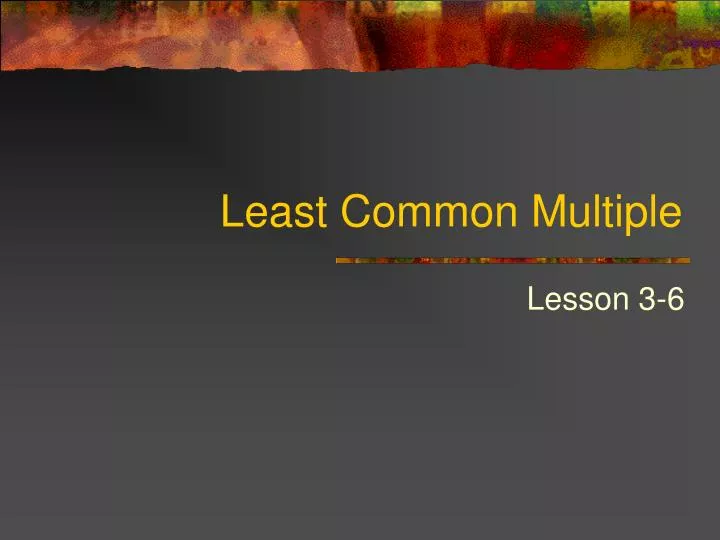 least common multiple