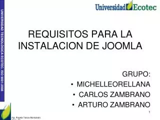 requisitos para la instalacion de joomla