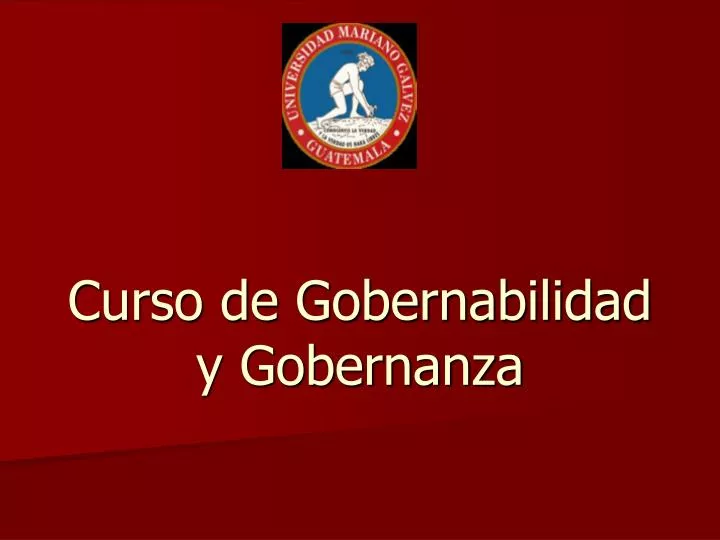 curso de gobernabilidad y gobernanza