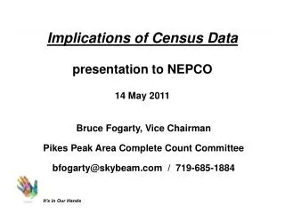 Implications of Census Data presentation to NEPCO 14 May 2011