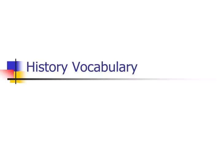 history vocabulary
