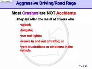 Aggressive Driving/Road Rage