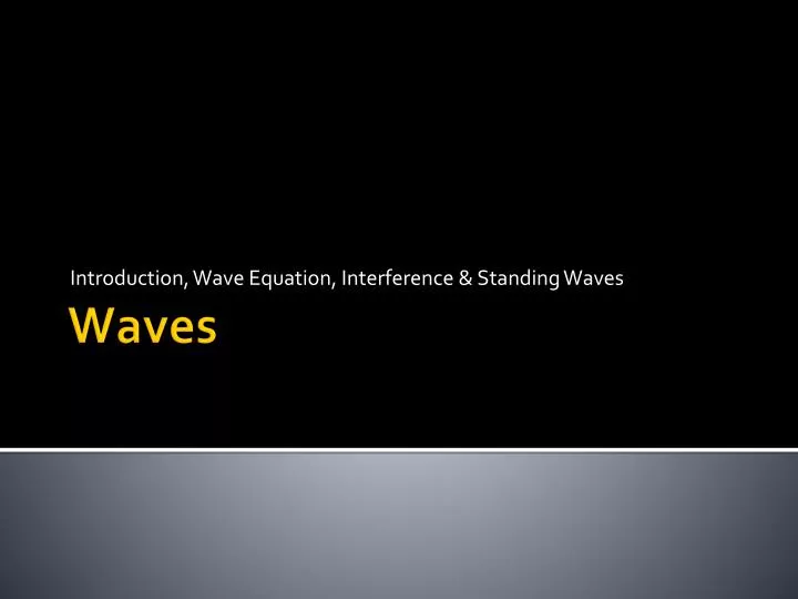 introduction wave equation interference standing waves