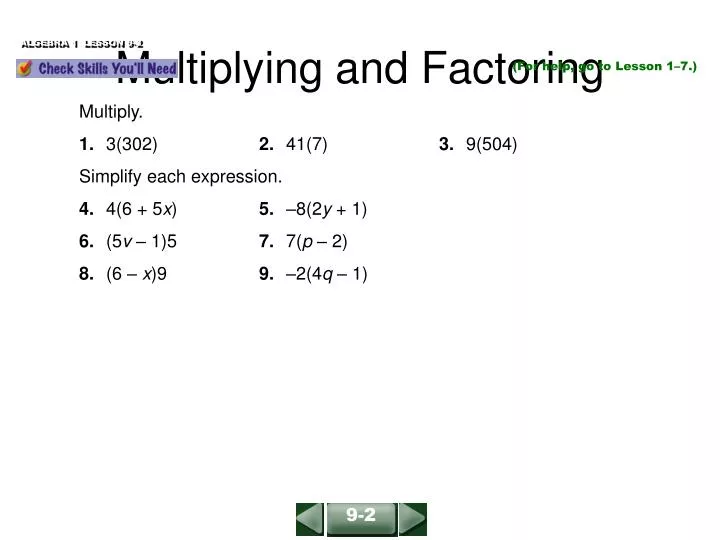 multiplying and factoring