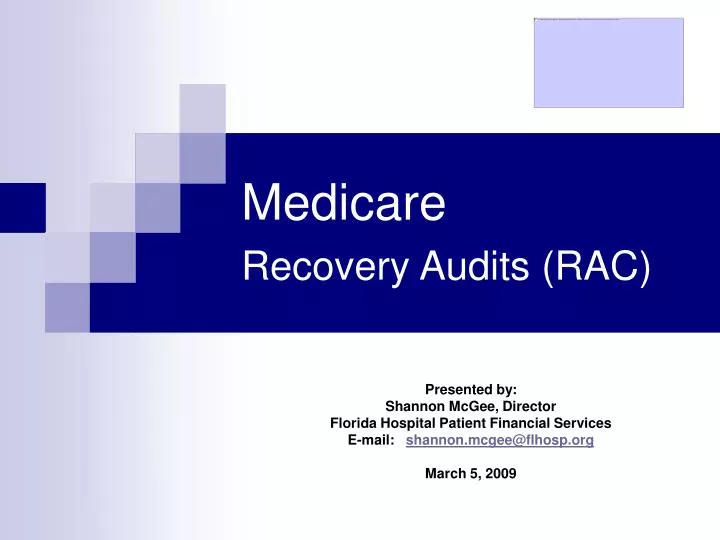 medicare recovery audits rac