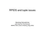 RPIDS and tuple issues - slide 1