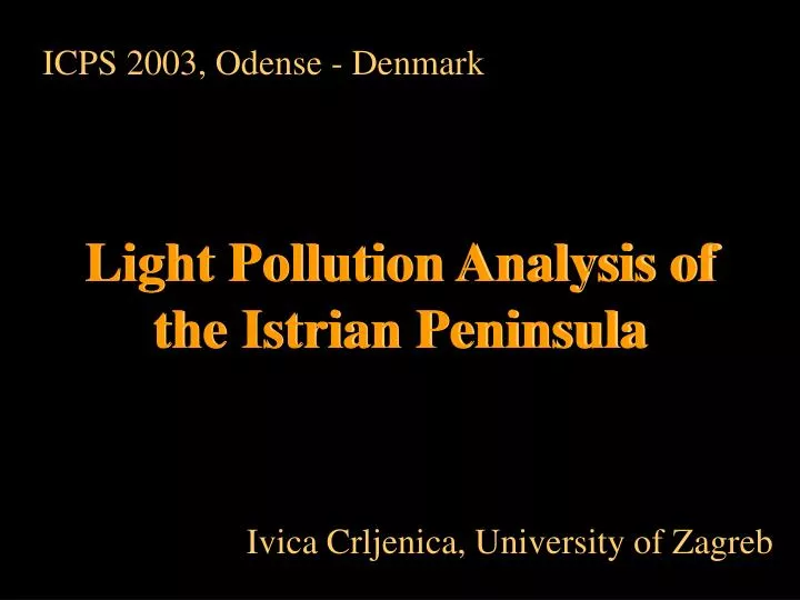 light pollution analysis of the istrian peninsula