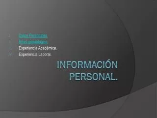datos personales rbol geneal gico experiencia acad mica experiencia laboral