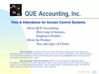 que accounting inc