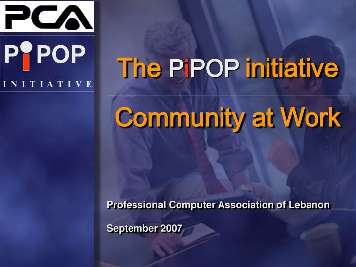 the p i pop initiative community at work