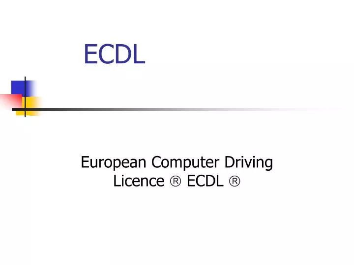 european computer driving licence ecdl
