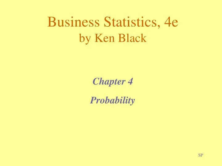 business statistics 4e by ken black