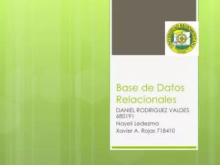 base de datos relacionales