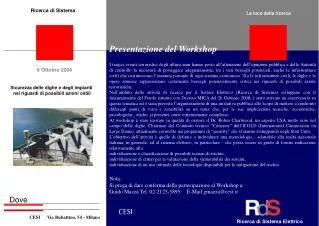 Presentazione del Workshop