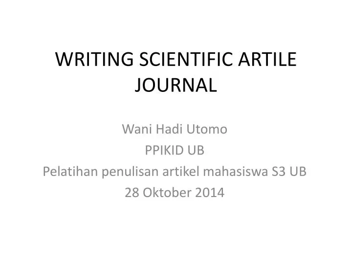 writing scientific artile journal