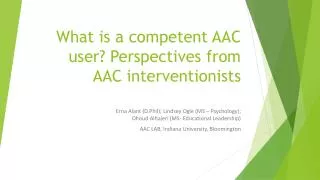 What is a competent AAC user? Perspectives from AAC interventionists