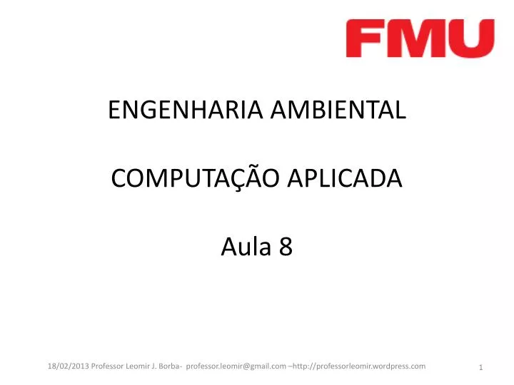 engenharia ambiental computa o aplicada aula 8