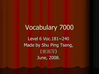 Vocabulary 7000