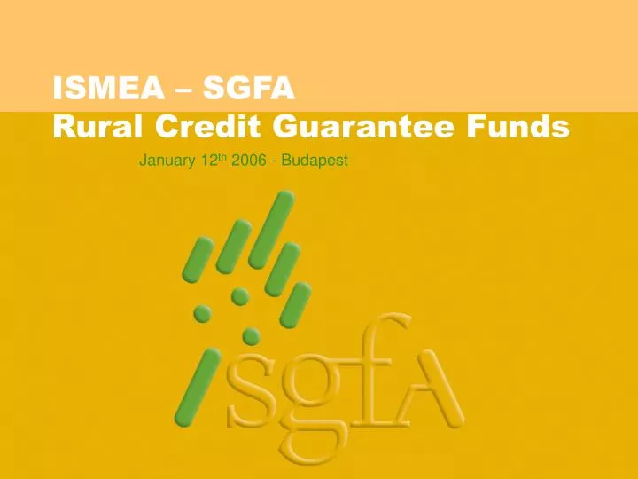 ismea sgfa rural credit guarantee funds