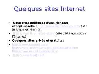 quelques sites internet