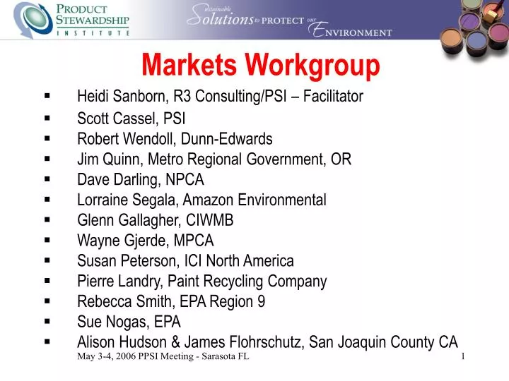 markets workgroup