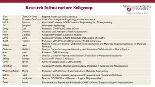 Research Infrastructure Subgroup