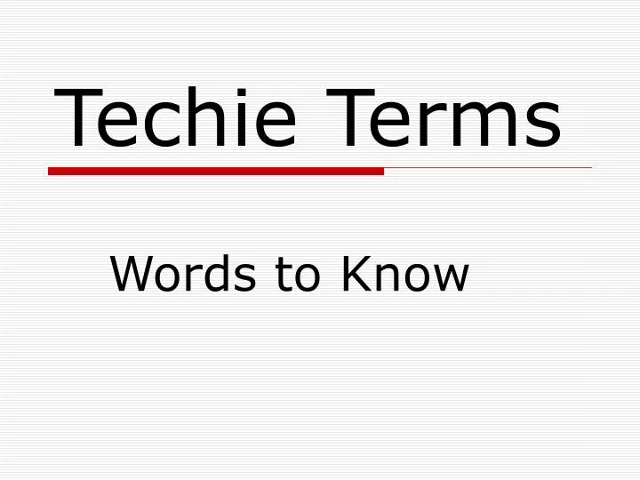 techie terms