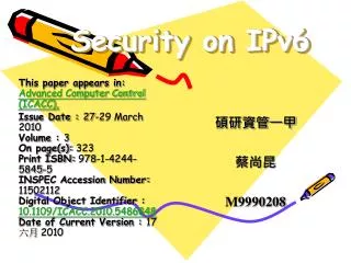 Security on IPv6