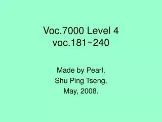 Voc.7000 Level 4 voc.181~240