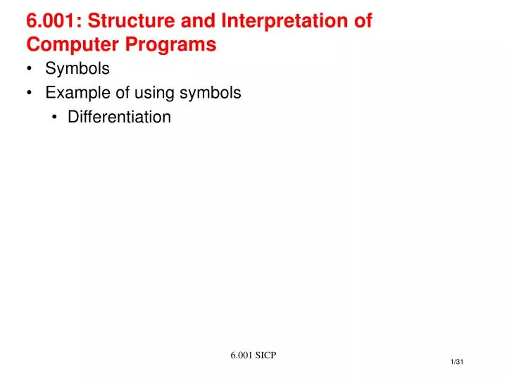 6 001 structure and interpretation of computer programs