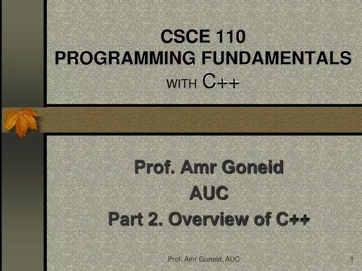 csce 110 programming fundamentals with c