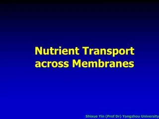 Nutrient Transport across M embranes