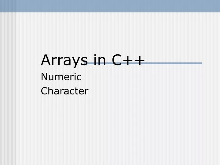 arrays in c numeric character