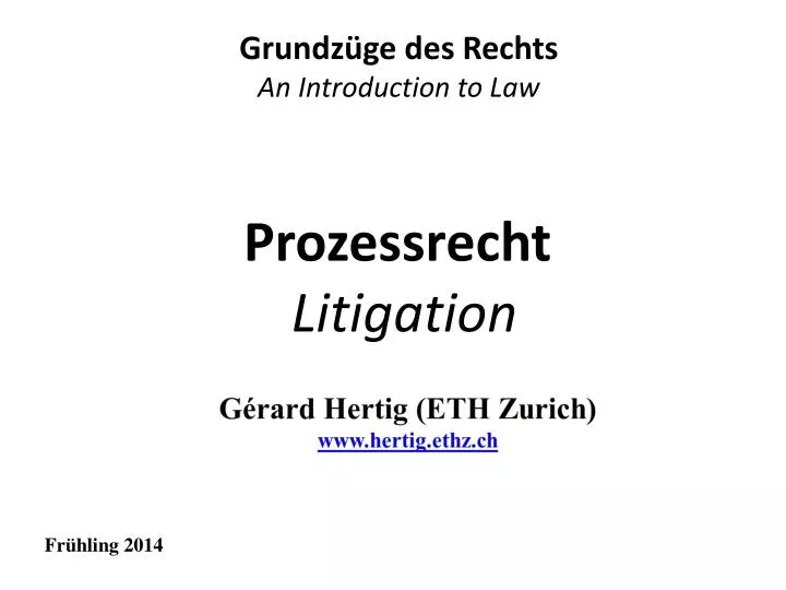 prozessrecht litigation