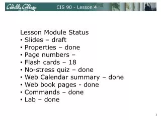 CIS 90 - Lesson 4