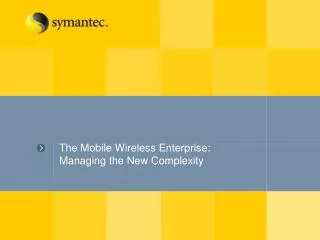 The Mobile Wireless Enterprise: Managing the New Complexity