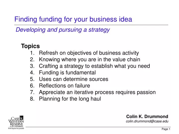 finding funding for your business idea