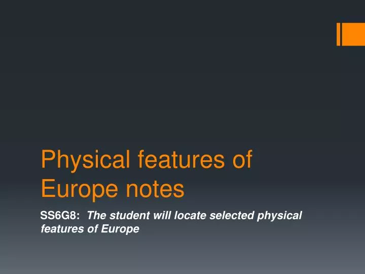physical features of europe notes