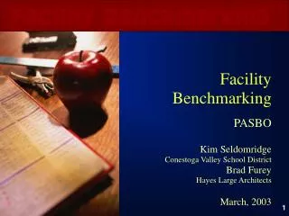 Facility Benchmarking PASBO Kim Seldomridge Conestoga Valley School District Brad Furey