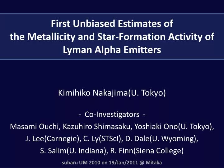 first unbiased estimates of the metallicity and star formation activity of lyman alpha emitters