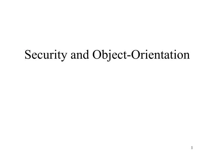 security and object orientation
