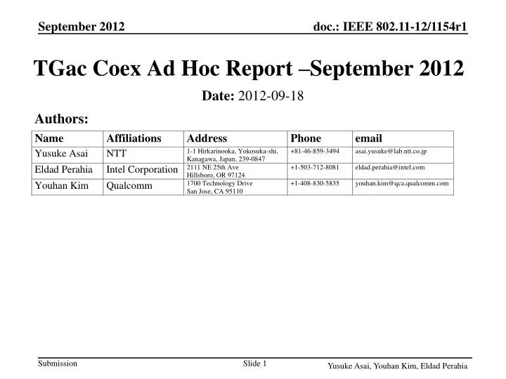 tgac coex ad hoc report september 2012